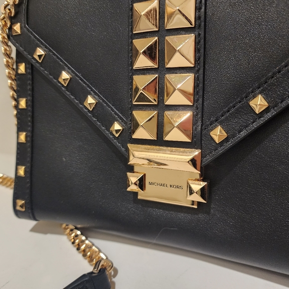 Michael Kors Ladies Whitney Leather Studded Shoulder Bag - Picture 2 of 7